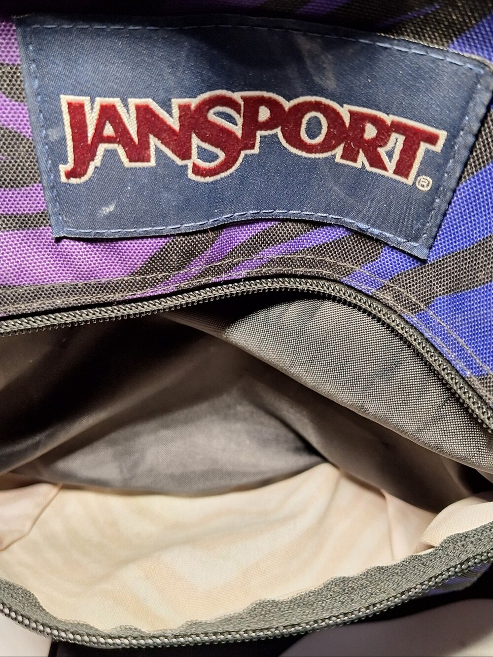 Jansport Backpack, Zebra Stripes, Blue Purple Black - Picture 13 of 13